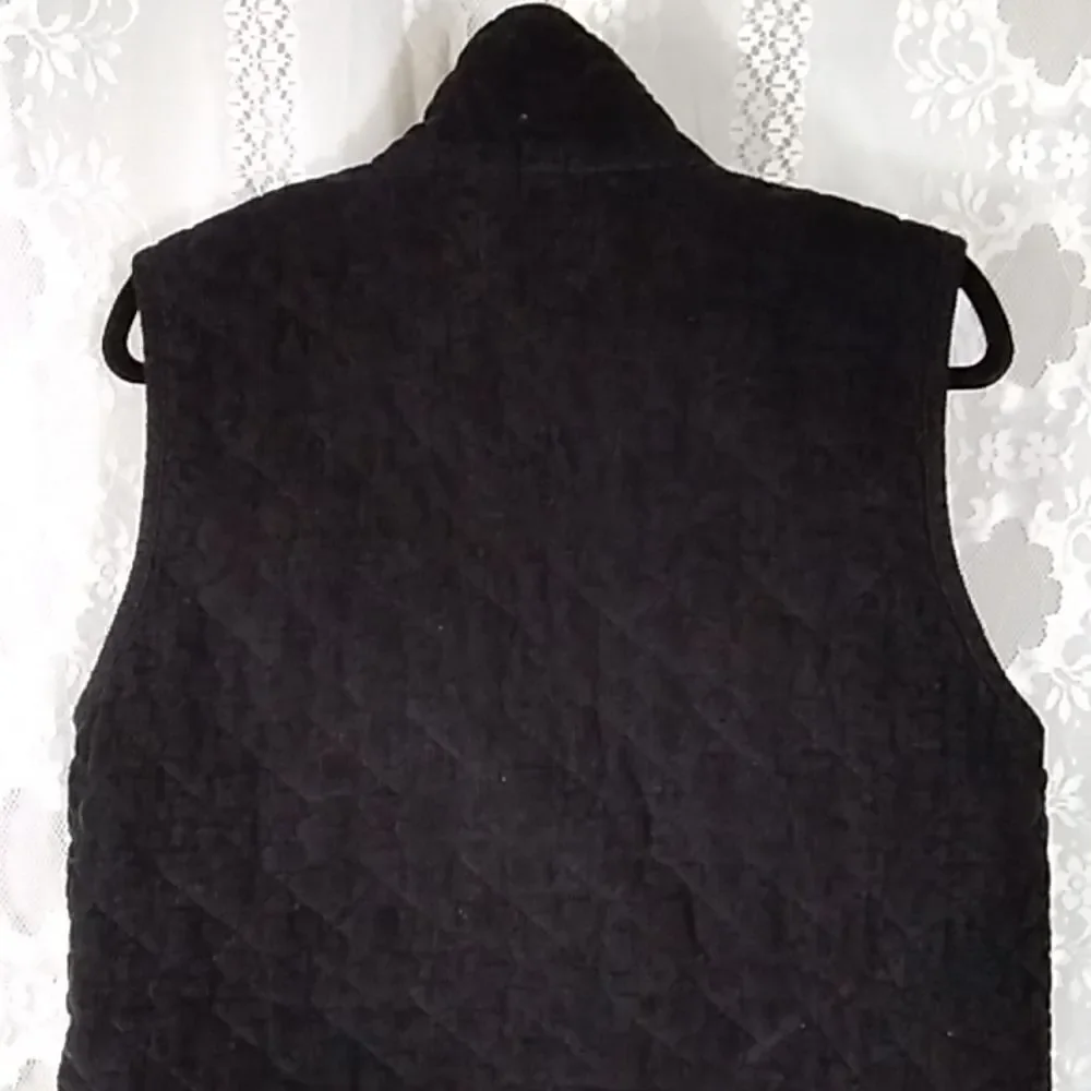 Habitat Clothes To Live In Women Jacket Vest Black Size SM 100% Cotton Courduroy